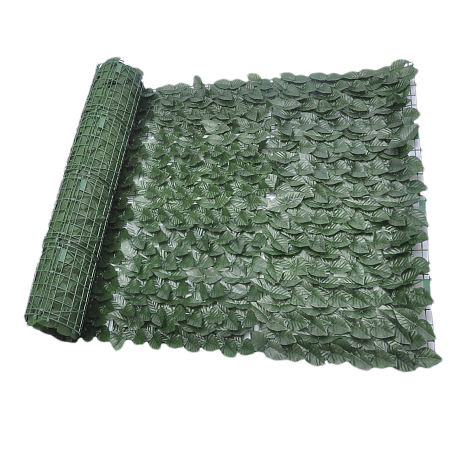 Monozoz Artificial Ivy Hedge Privacy Screen, Artificial Ivy Hedge Roll, Fence Privacy Screen with Leaves Panels Roll, 50 x 200 cm