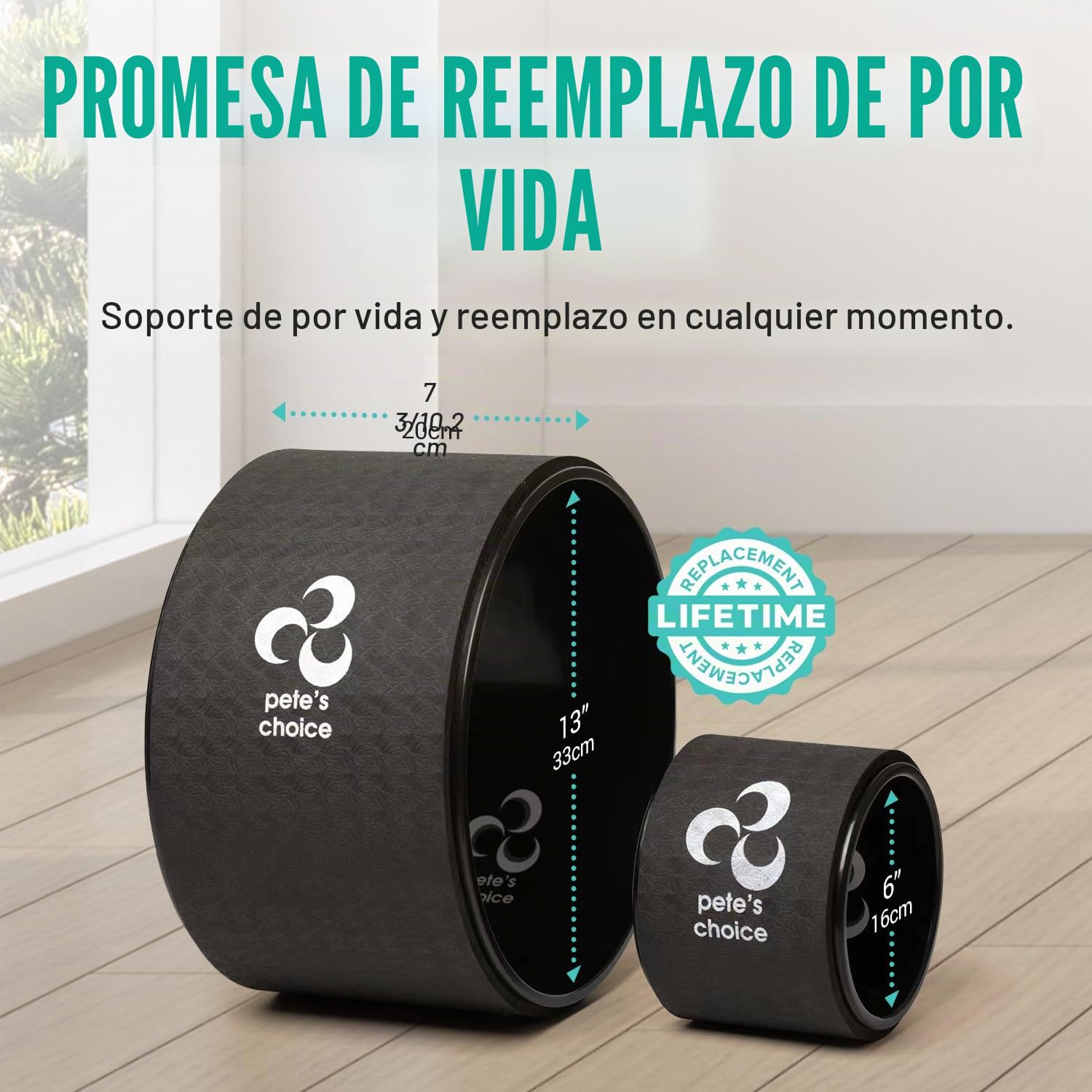 Rueda de yoga extra ancha, mini rueda de yoga, kit de yoga apto para principiantes. Rodillo de espalda más cómodo, estable y seguro. Mejora la postura, mejor movilidad. Ejercicio ideal en casa. Alivia