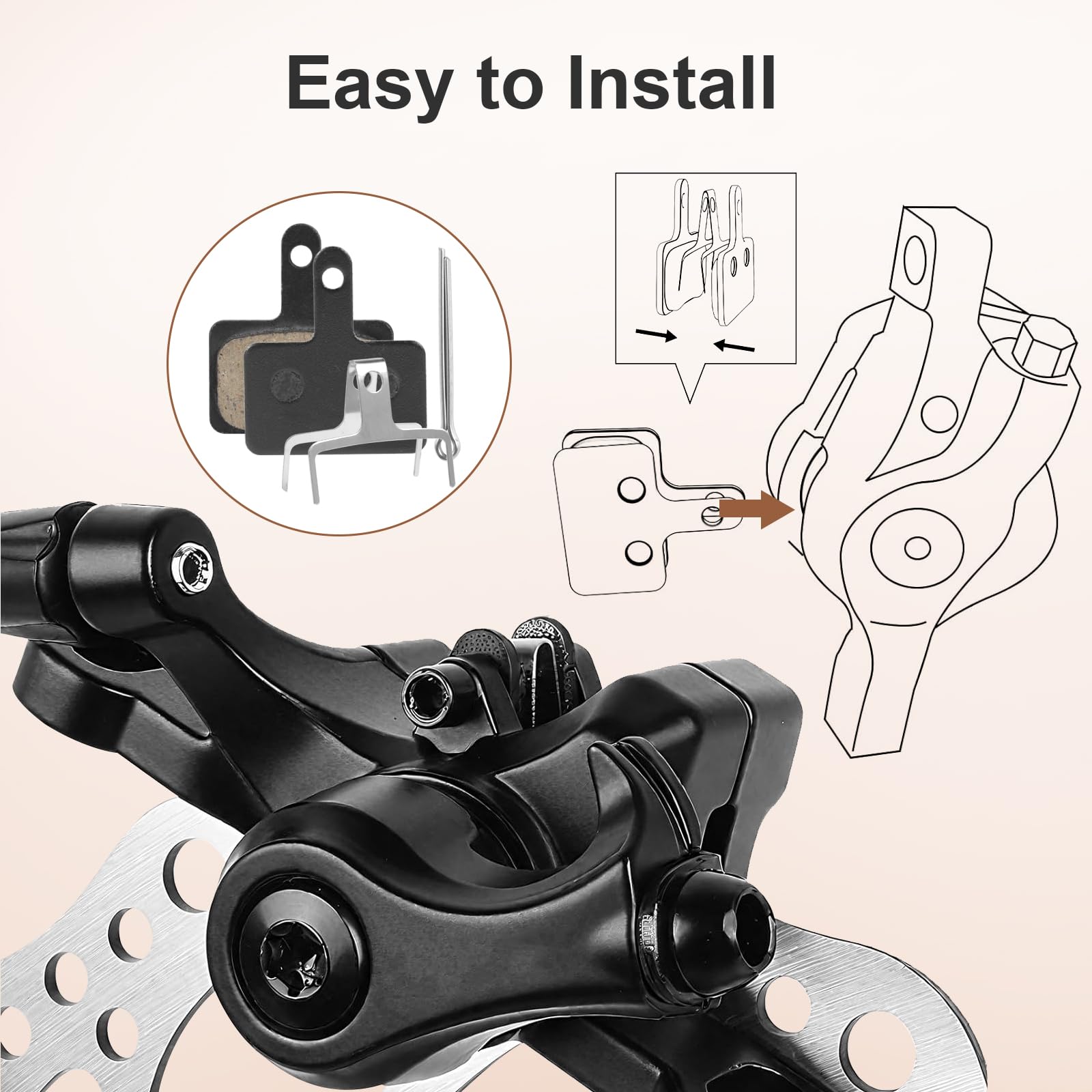 2 pares de pastillas de freno de bicicleta – Pastillas de freno de disco semimetálicas compatibles con Shimano Deore MT200 M355 M446 M315 M365 Tektro TRP, parada silenciosa y potente para bicicletas
