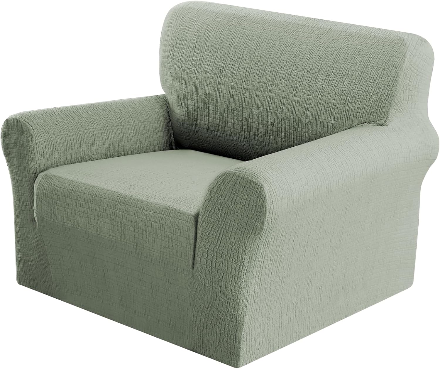 PrinceDeco Dual Waterproof Couch Cover Slipcovers for Sofas - Stretch Chair Cover Non Slip Sofa Covers Washable, Leakproof Furniture Protector for Kids, Pets, Dog (Chair Seat Width 20"-24", Sea Grass)