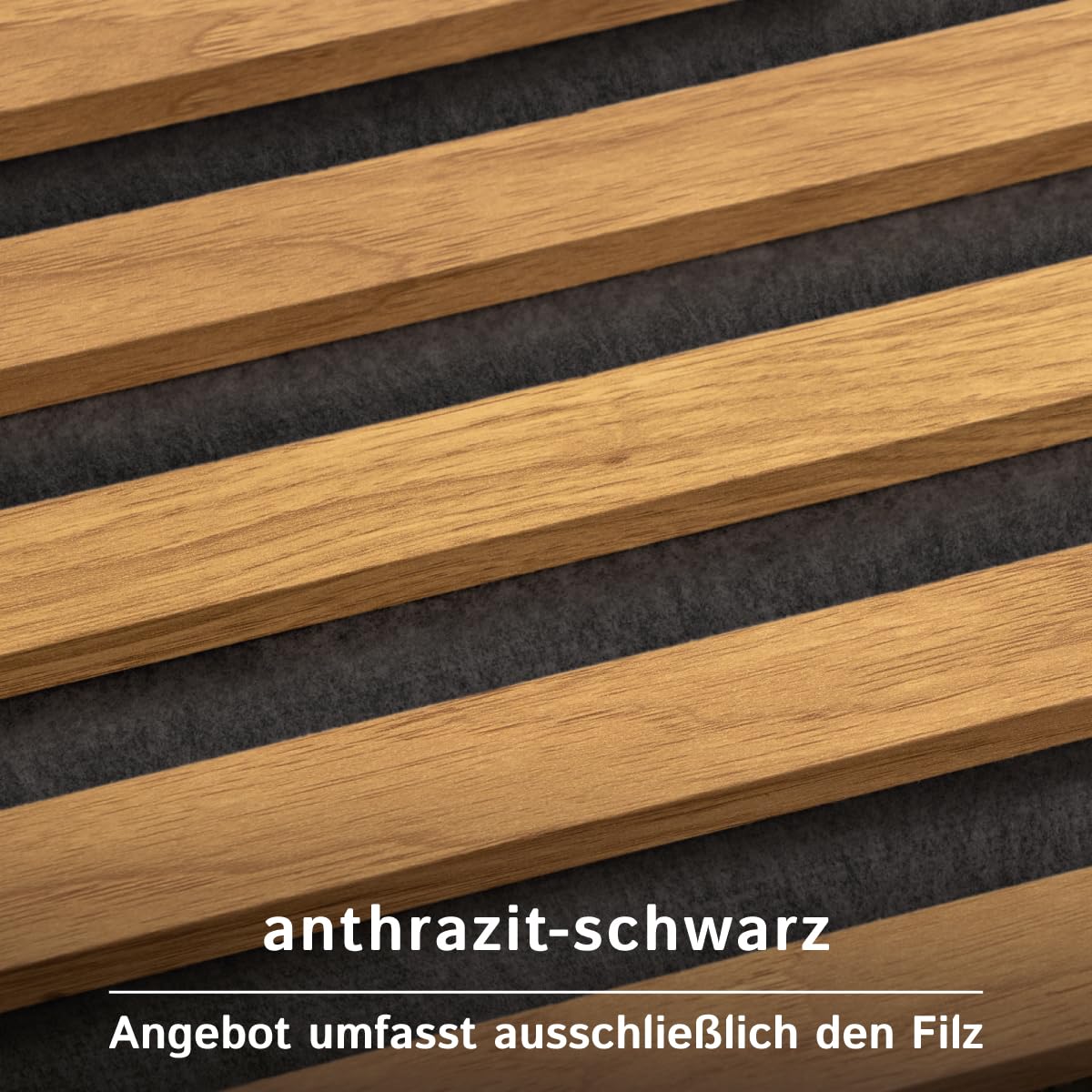 Feltro acustico al metro, spessore 10 mm, prodotto in Germania (nero, 500 x 200 cm)