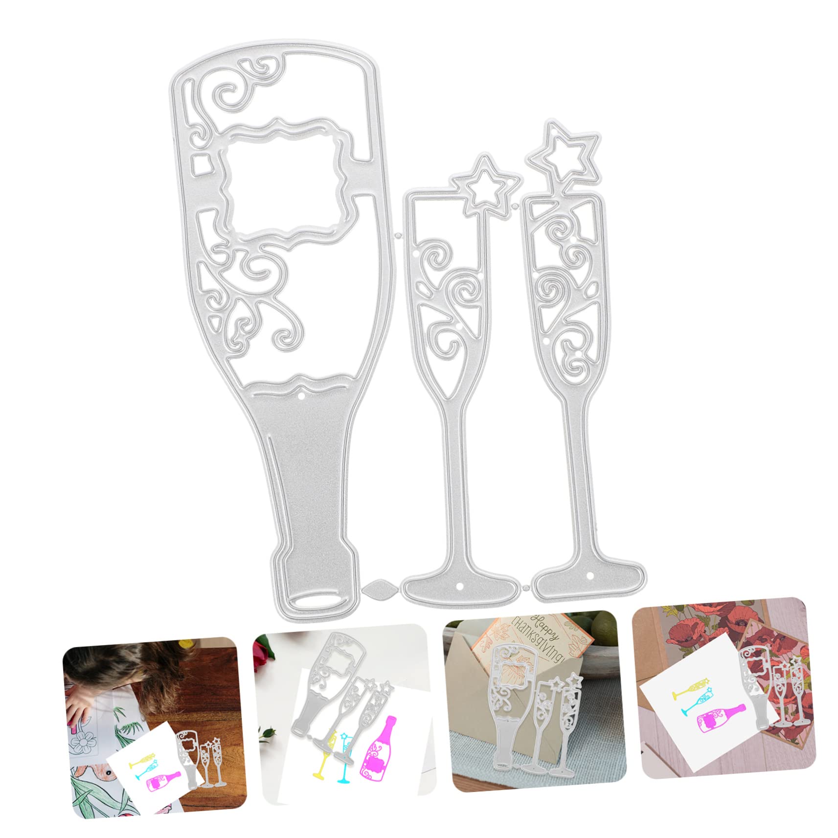 FUSTELLE PER STENCIL villaggio con chiesa 5 pezzi EUR 16,50 - IT
