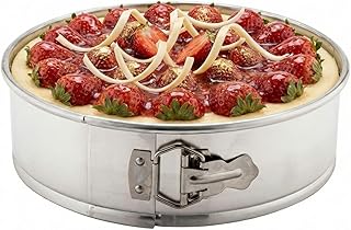Restaurantware Met Lux 12 Inch Round Cake Pan 1 Springform Springform Pan - Removable Bottom Release Latch Silver Aluminum Cheesecake Pan For Baking Desserts