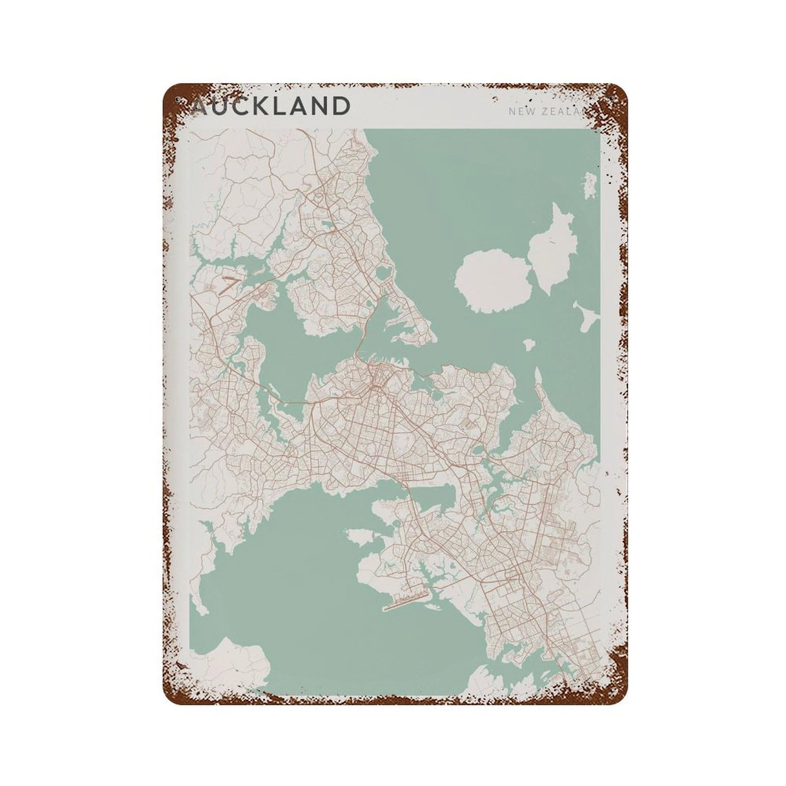 xiaoxiaoshen Auckland Map New Zealand (2) Wall Decor Art Metal Tin Poster Modern Home Decor Art Home Bar Shop Decorations Vintage Sign 40x30cm