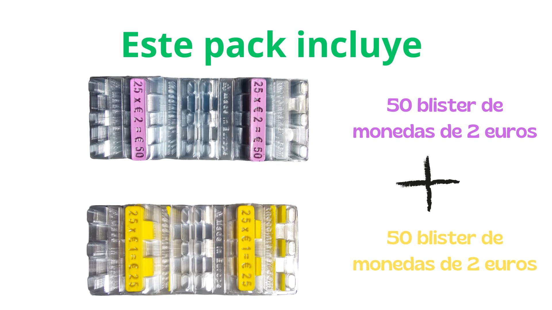 Kit 100 Blister Per Monete Euro - 50 Da 1€ E 50 Da 2€ Con Nastro Adesivo Omaggio - Foto 11
