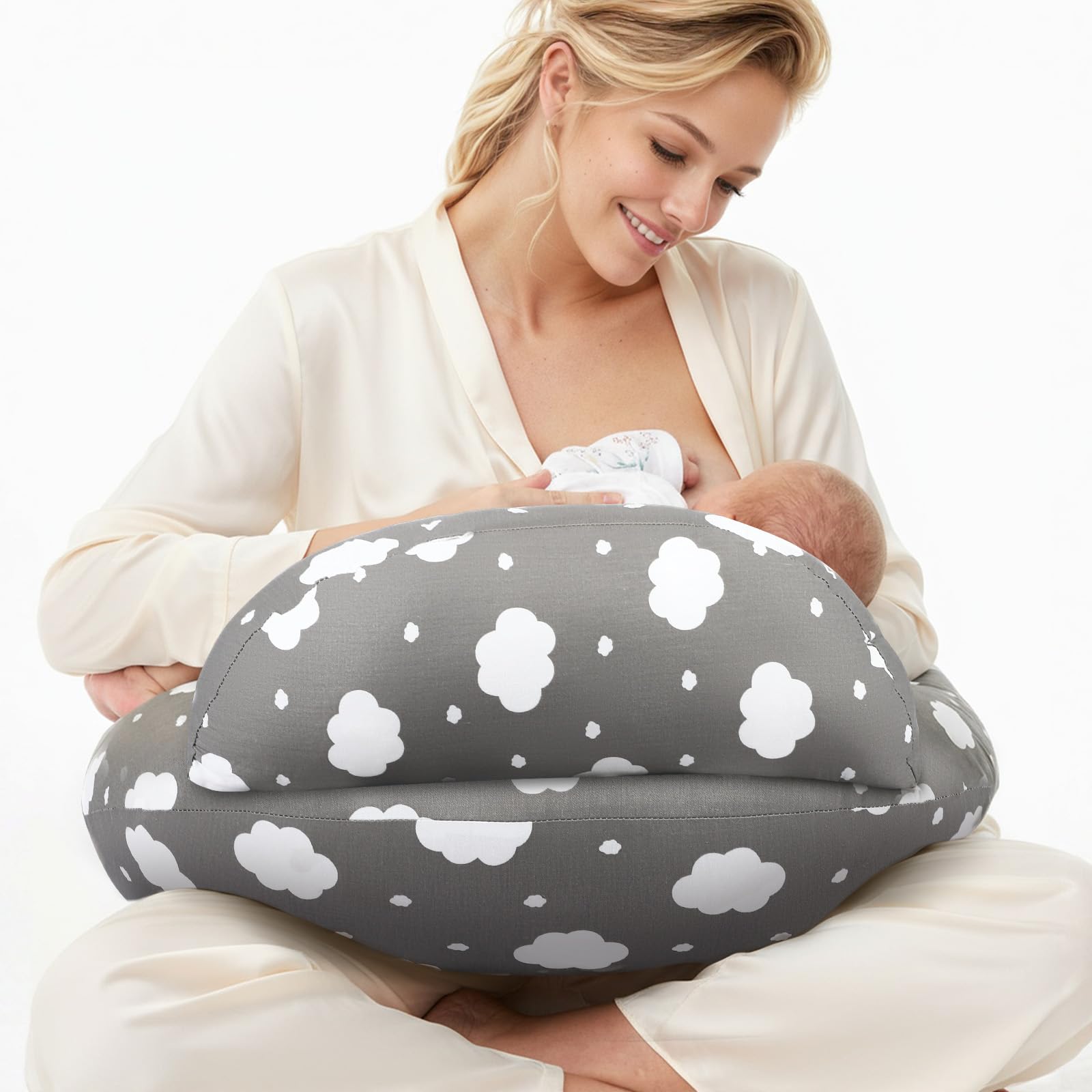 Almohada de lactancia para bebé, almohada ergonómica de lactancia y posicionamiento, almohada de embarazo, almohada de sueño lateral, pequeña almohada antireflujo de 45° para bebé.
