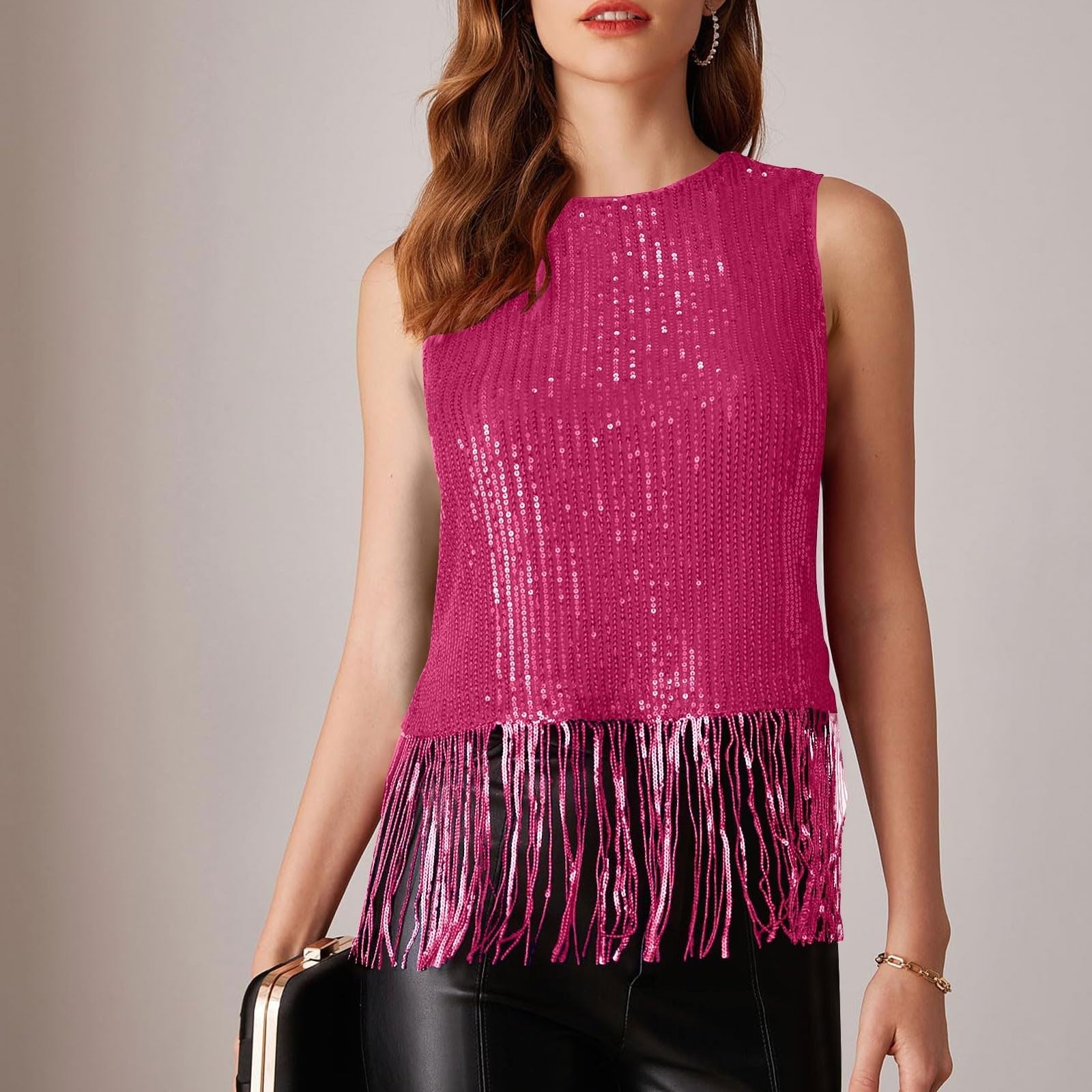 Camicia da Donna Senza Maniche con Scollo Rotondo - Canotta Estiva con