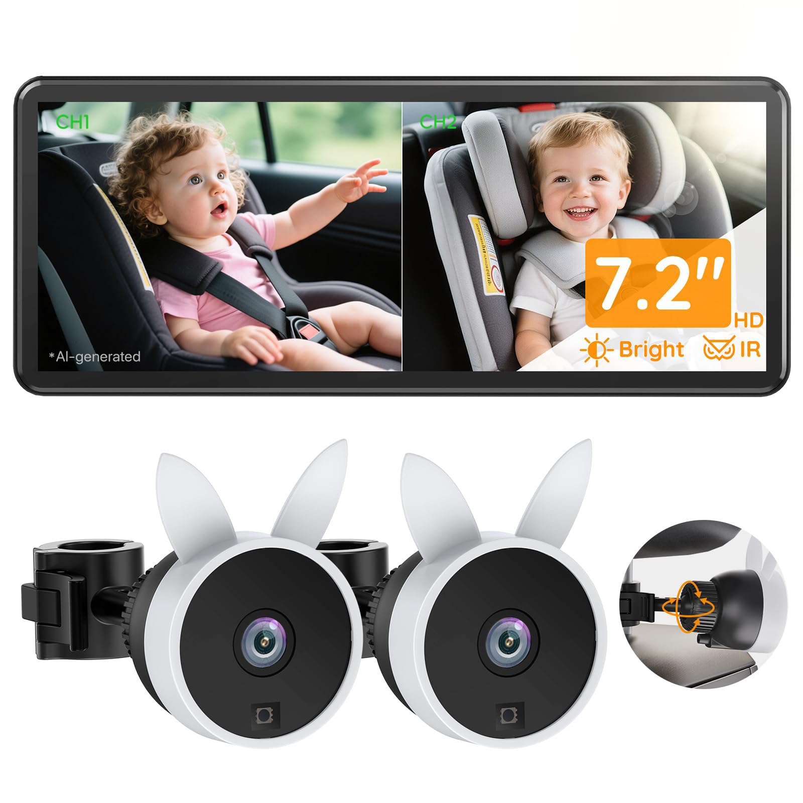 Babyvue BV3PRO Dual Baby Car Camera