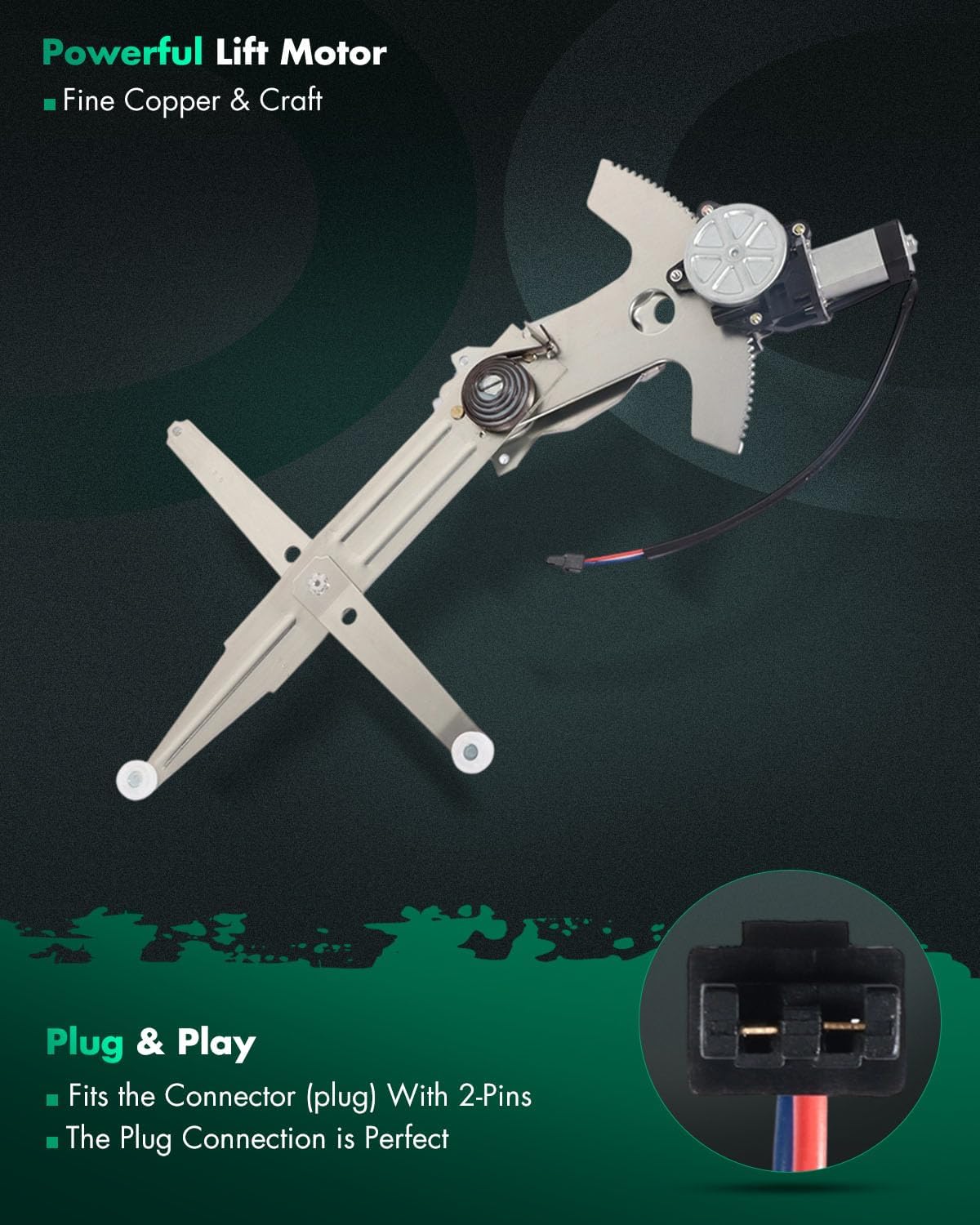 SCITOO 741-886 10305686 Front Driver Side Window Regulator W/Motor Compatible for Chevrolet Camaro 1993-2002 for Pontiac Firebird 1993-2002