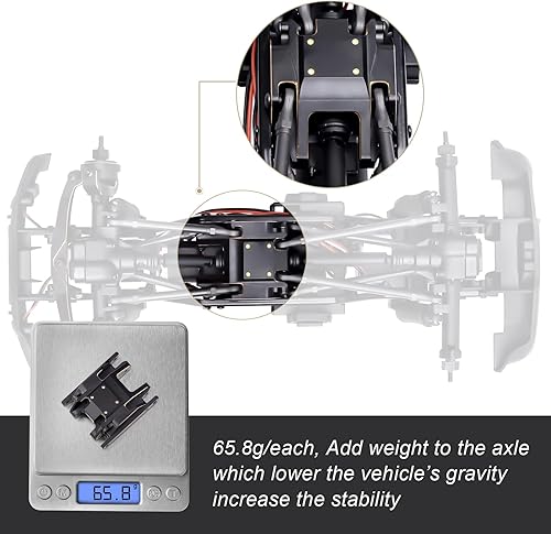 Miniatura 4 de HobbyPark 2.33 oz Latón Skid Plate Transmisión Mount para TRX4M 118 RC Crawler Car Actualizaciones Heavy Duty Contrapeso Chasis Piezas