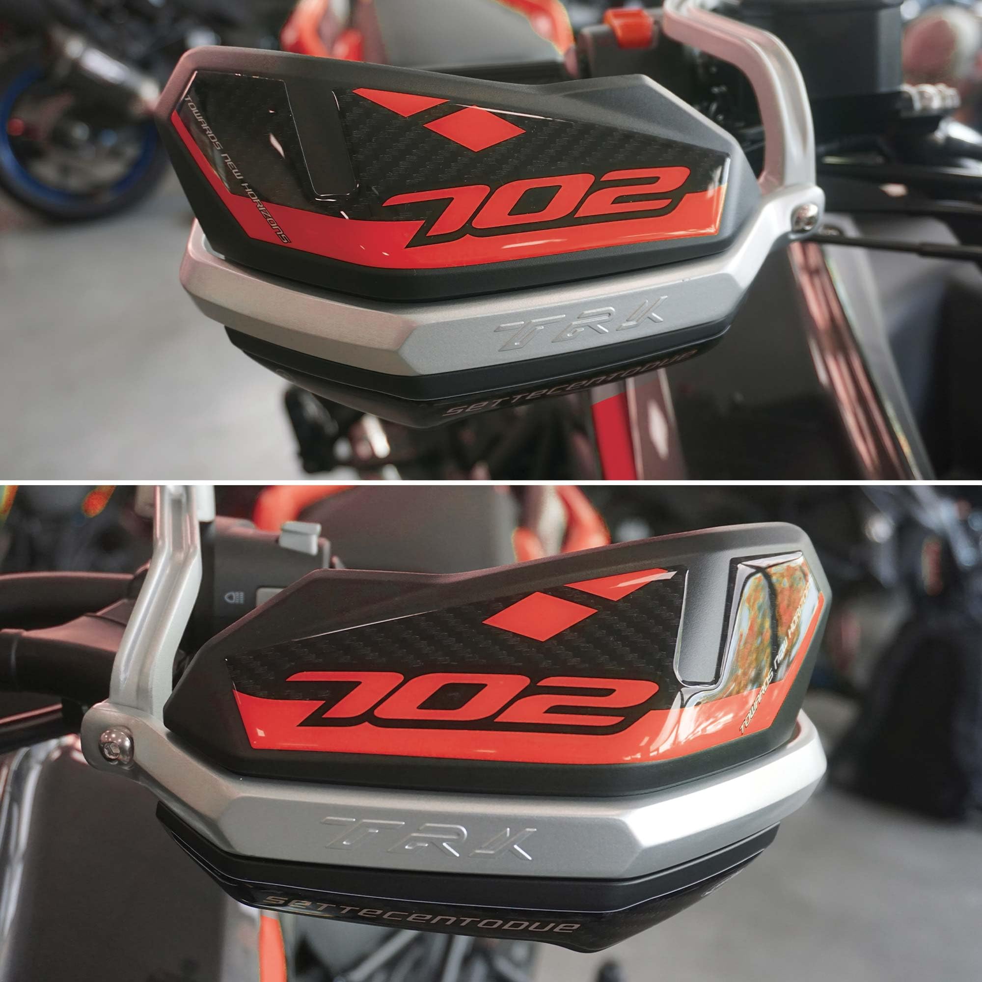 labelbike - 3D Stickers Motorcycle Handguard Protections Compatible with Benelli TRK 702 and 702X - Red