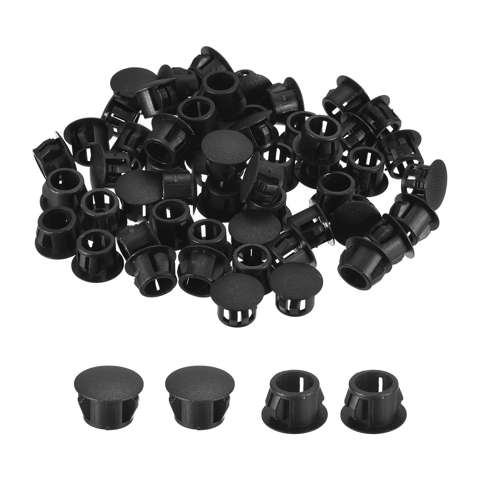 uxcell 15/32" Plastic Hole Plugs,66Pcs Flush Type Snap in Fastener