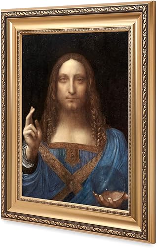 Miniatura 7 de DECORARTS - Retrato de Cristo en Salvator Mundi de Leonardo Da Vinci - Lienzo Giclée Enmarcado