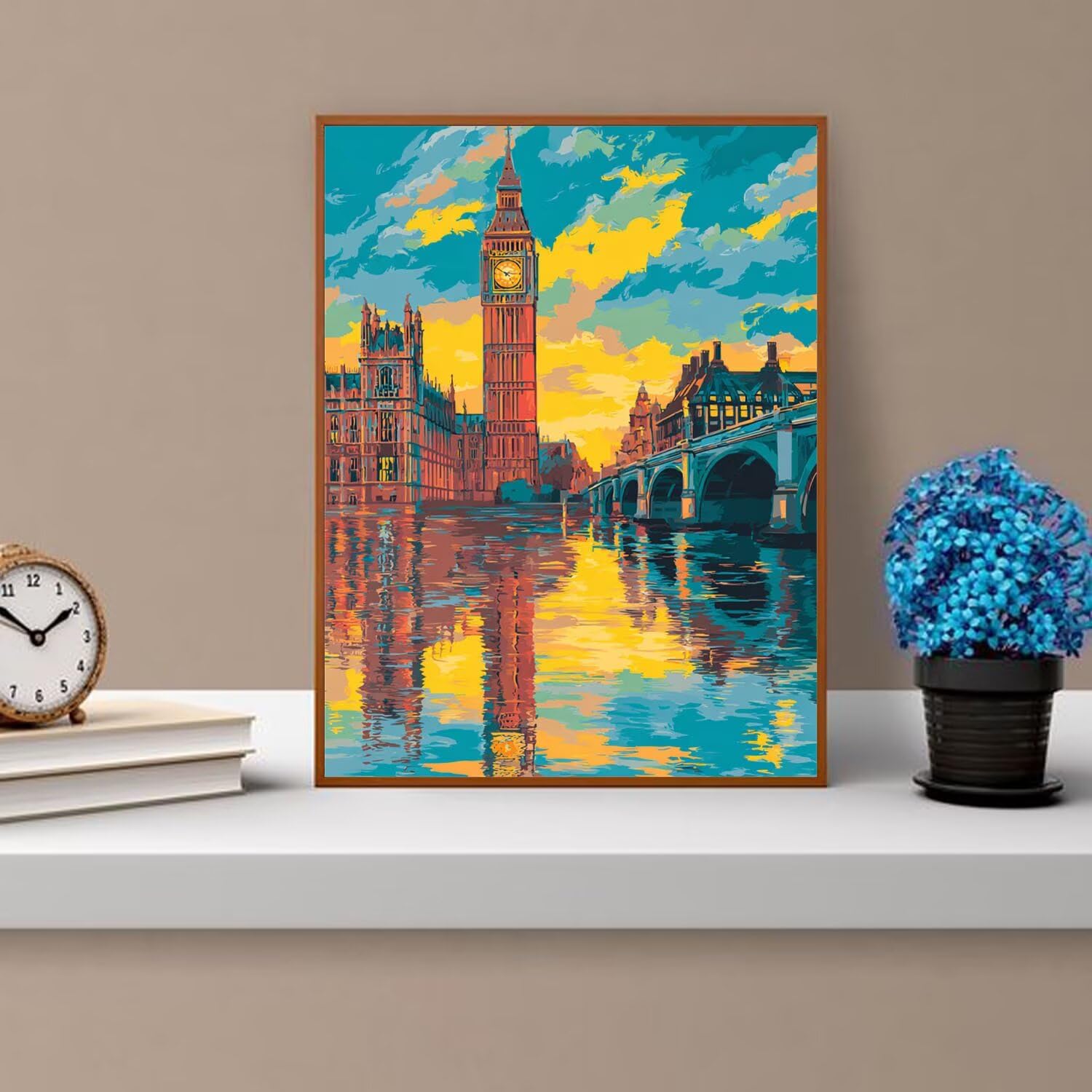 Dipingere con i Numeri Adulti Acqua, cielo Dipingere con i Numeri Bambini DIY Kit, Set Premium con Pennelli, Decorazione Casa & Creativo Regalo di Compleanno, Attività di Tempo libero 70x95cm z-404