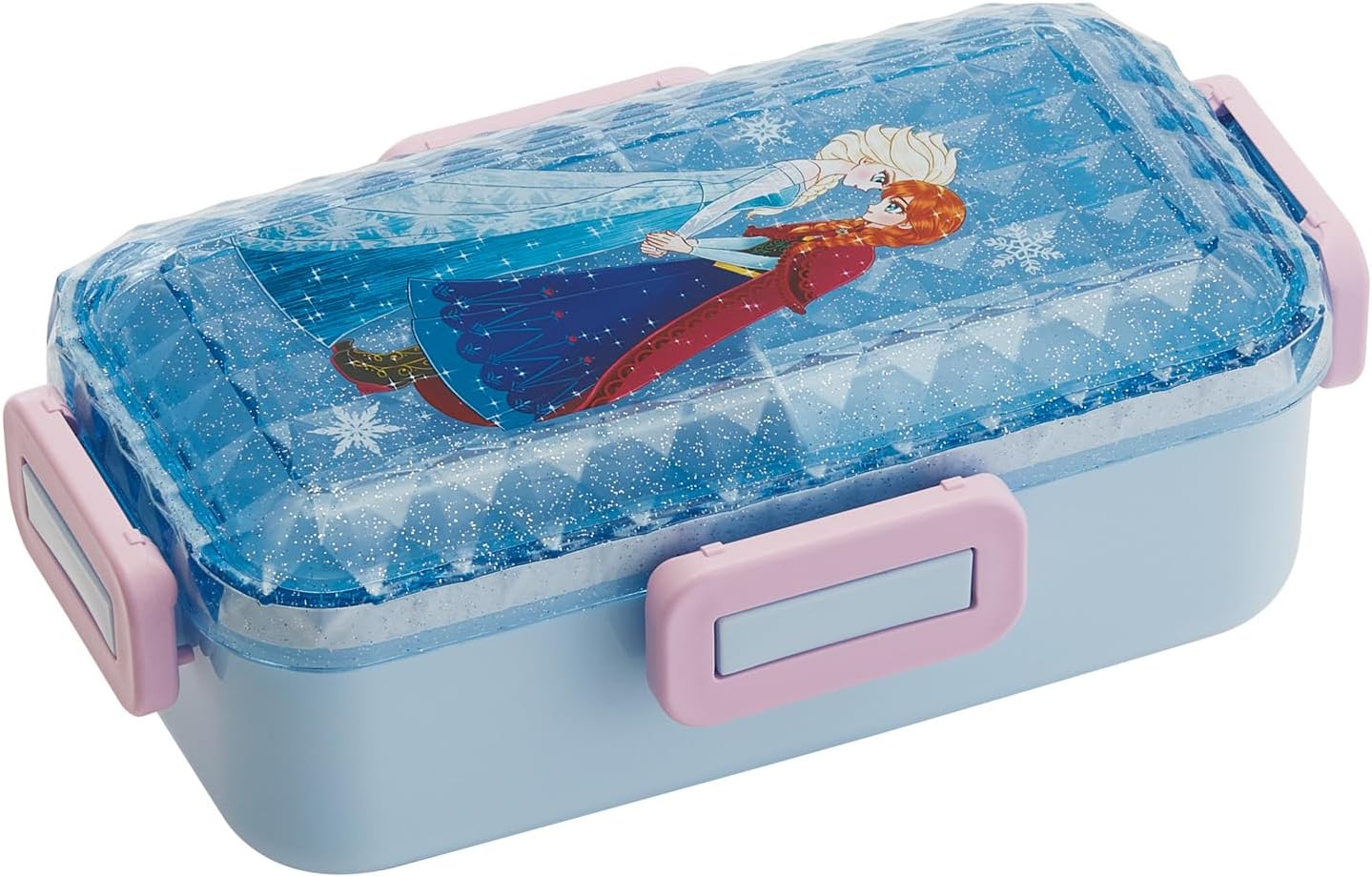 Skater PFLB6D-A Fluffy Lunch Box with Dome-Shaped Lid, Diamond Cut, Made in Japan, Disney Frozen x Shoko Nakagawa, Girls