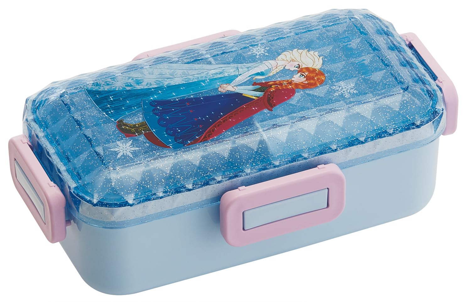 Skater PFLB6D-A Fluffy Lunch Box with Dome-Shaped Lid, Diamond Cut, Made in Japan, Disney Frozen x Shoko Nakagawa, Girls