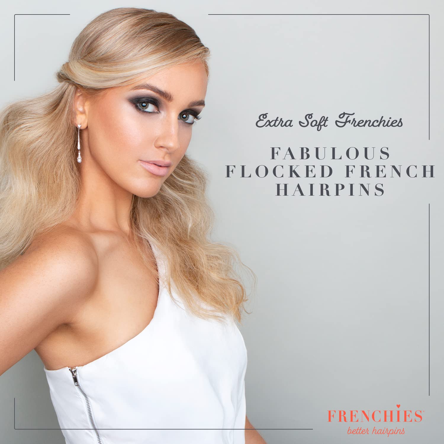 Frenchies French Twist Hair Pin, Ultra Flocked Extra Soft French Hair Pins for Women, Wedding, Updo Extensions, or Wig, 100 Count, Blond, Large (3 inch)