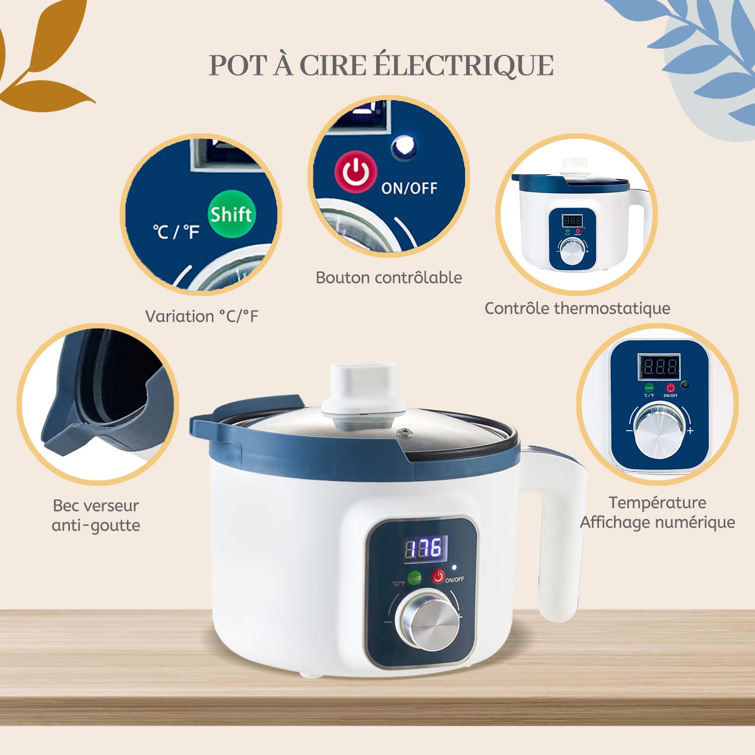 Kit de Fabrication Bougie Parfumée pour Adultes avec Fondoir Cire Bougie Electrique, Cire de Soja, 12 Pots, 8 Photophores, 6 Parfums et Coffrets Cadeaux