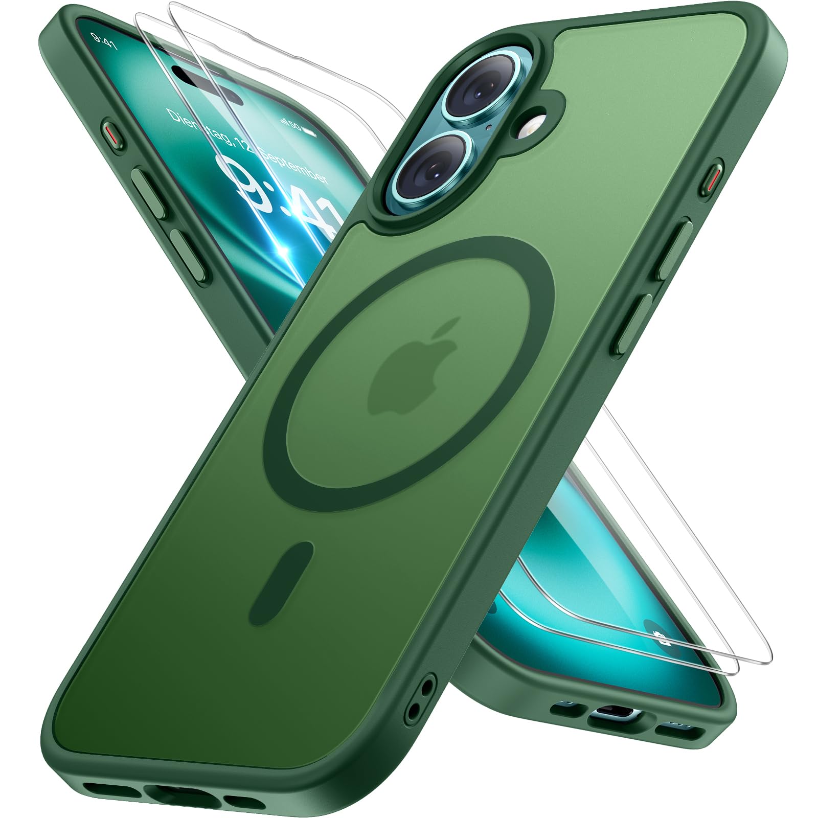 Miracase Magnetisch für iPhone All Series Hülle mit Magsafe [TOP Militärschutz & Magnetkraft] Stoßfest Kratzfest mit Samtiger Haptik Extrem Langlebig Handyhülle für iPhone