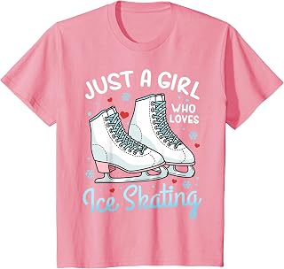 Kids Ice Skating Figure Skating Just a Girl Who Loves Ice Skating T-Shirt