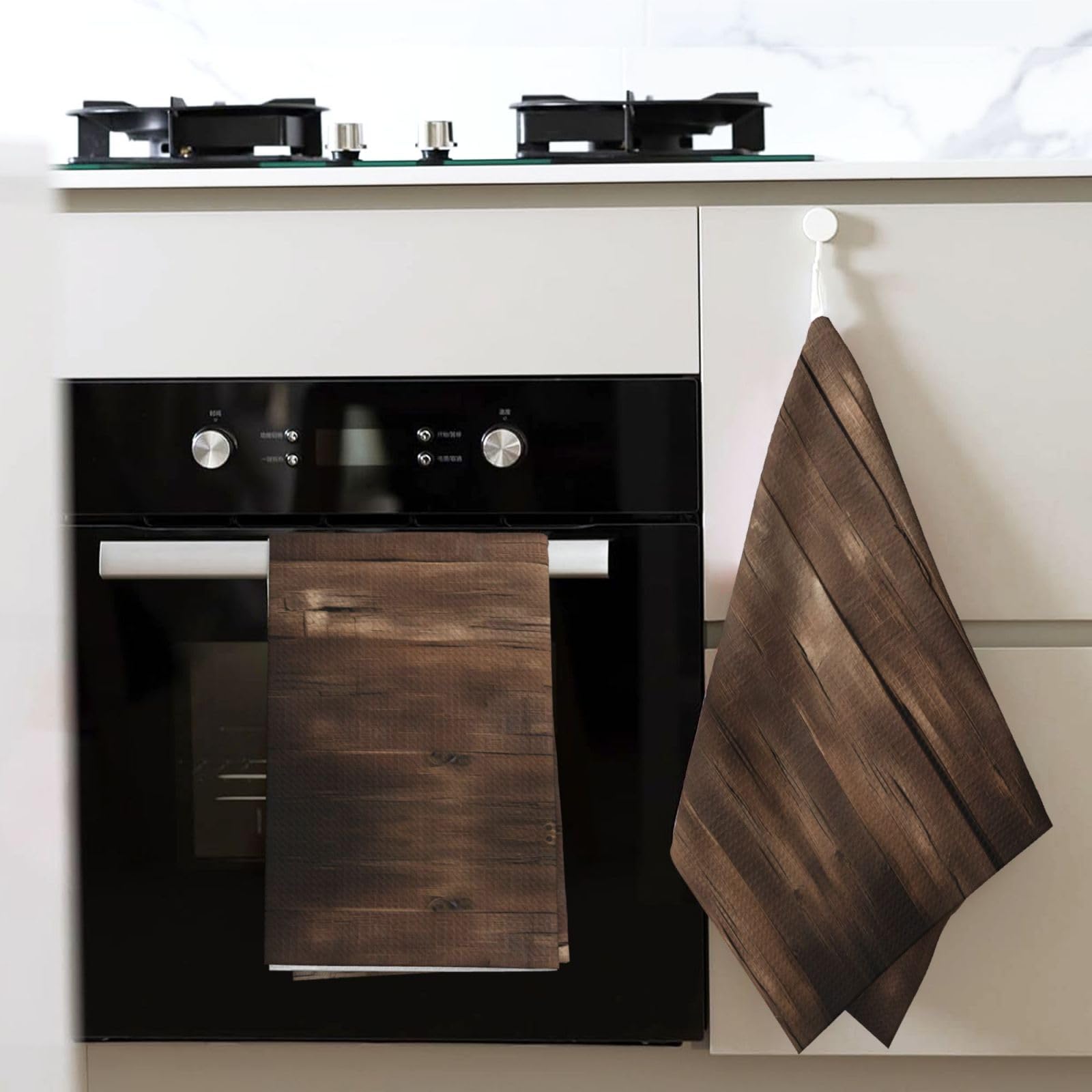 Big Buy Store Torchons De Cuisine En Microfibre Doux Et Légers Avec Motif Coquelicot Rouge - Torchon Vintage En Bois Pour Cuisine Et Salle De Bain - 45,7 X 71,1 Cm