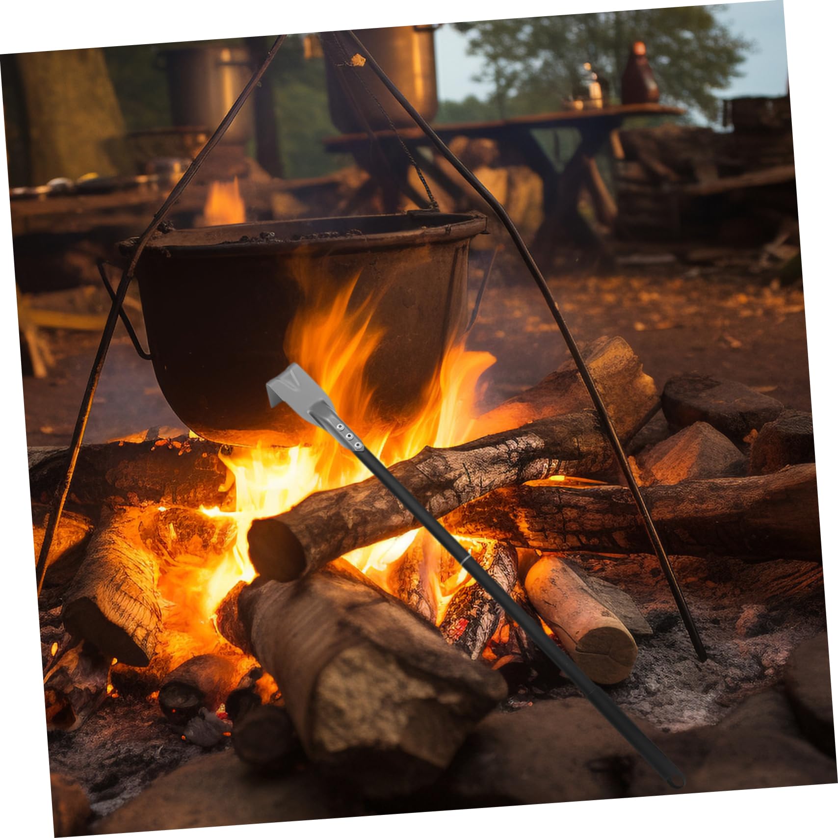 Unomor Oven Ash Shovel Fireplace Scraper Ash Removal Tool Portable Grill Cleaning Utensils Set Heat-Resistant Handle