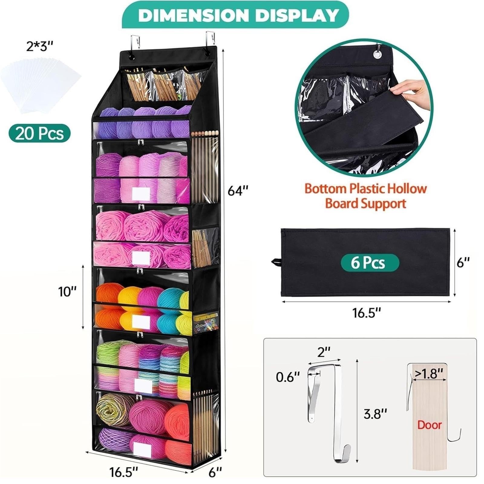 Over The Door Crochet, Hanging Yarn Storage Organizer