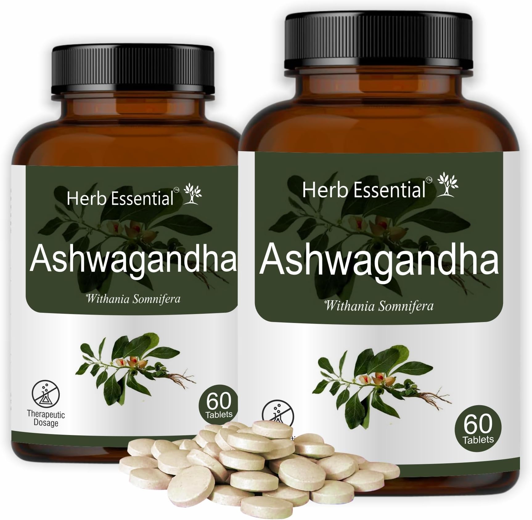 Ashwagandha Tablet - 500mg,60 Count (Pack of 2)