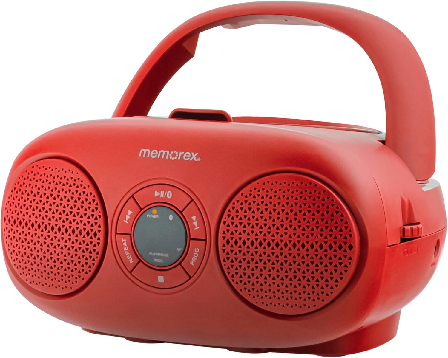 Memorex AM/FM Top Loading CD Player | Portable Stereo with Programmable Memory | Auxiliary Input and LED Display (Red)