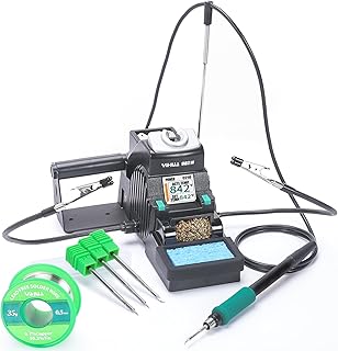 YIHUA 982-III Precision Soldering Station Kit C210-Compatible with 4 C210 Soldering Iron Tips, Lead-Free Solder Wire, Sleep Mode, Auto Standby, Tip Change Slots, Full-Color Display