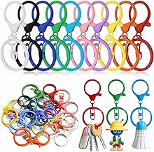 Porte Clef Mousqueton,100 Pièces Mousqueton Porte Clé,Anneaux Porte Clé,Attache Porte Clé,Anneau Porte Clé pour Bijoux Gadget DIY Décoratio