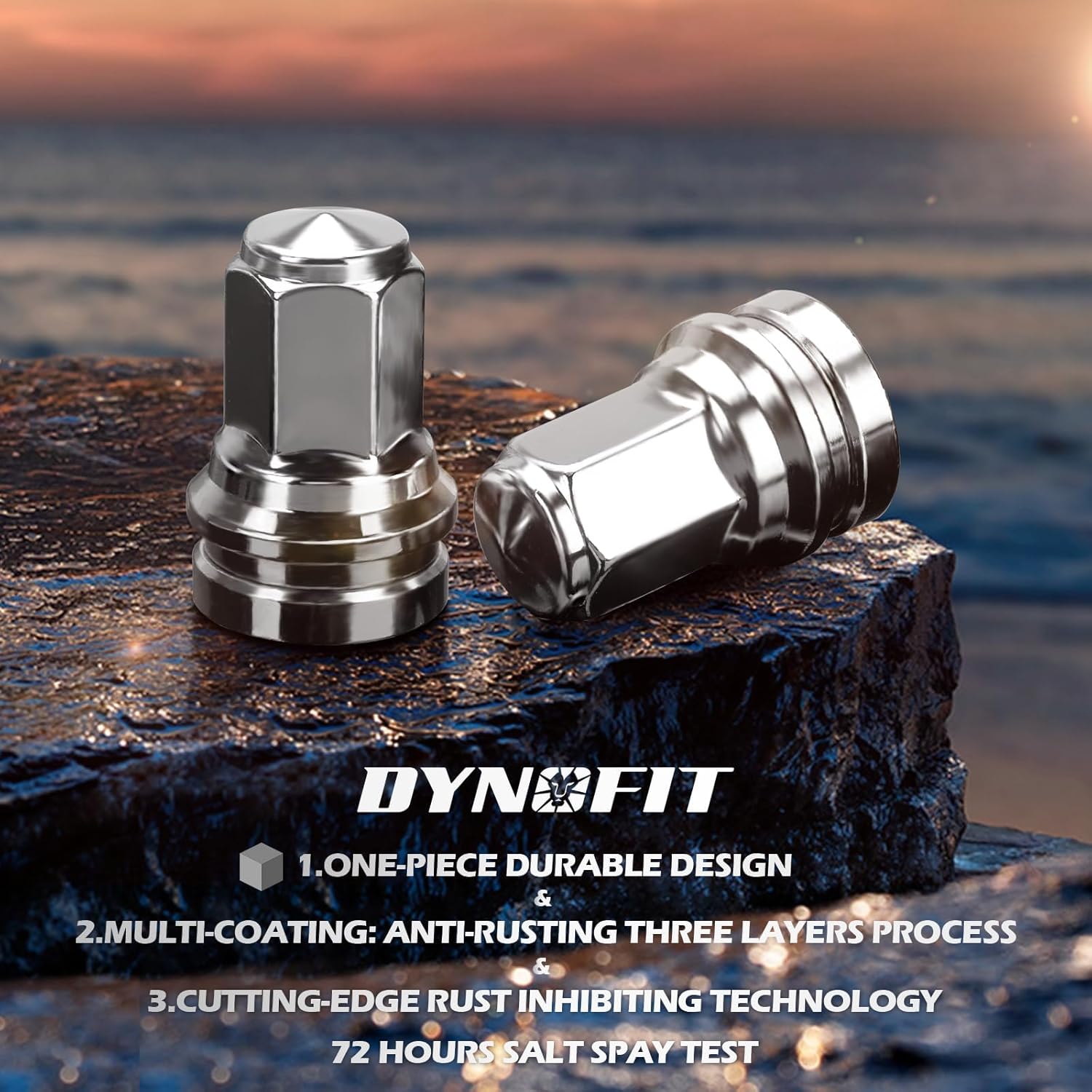 DYNOFIT 14mmx1.5 OEM/Stock Lug Nuts Compatible with 2017-2022 Ford F-250 & F-350, 32 Pack HEX21mm (13/16") One-Piece Design Factory Chrome Wheel Lug Nuts HCPZ-1012-B HCPZ-1012-A