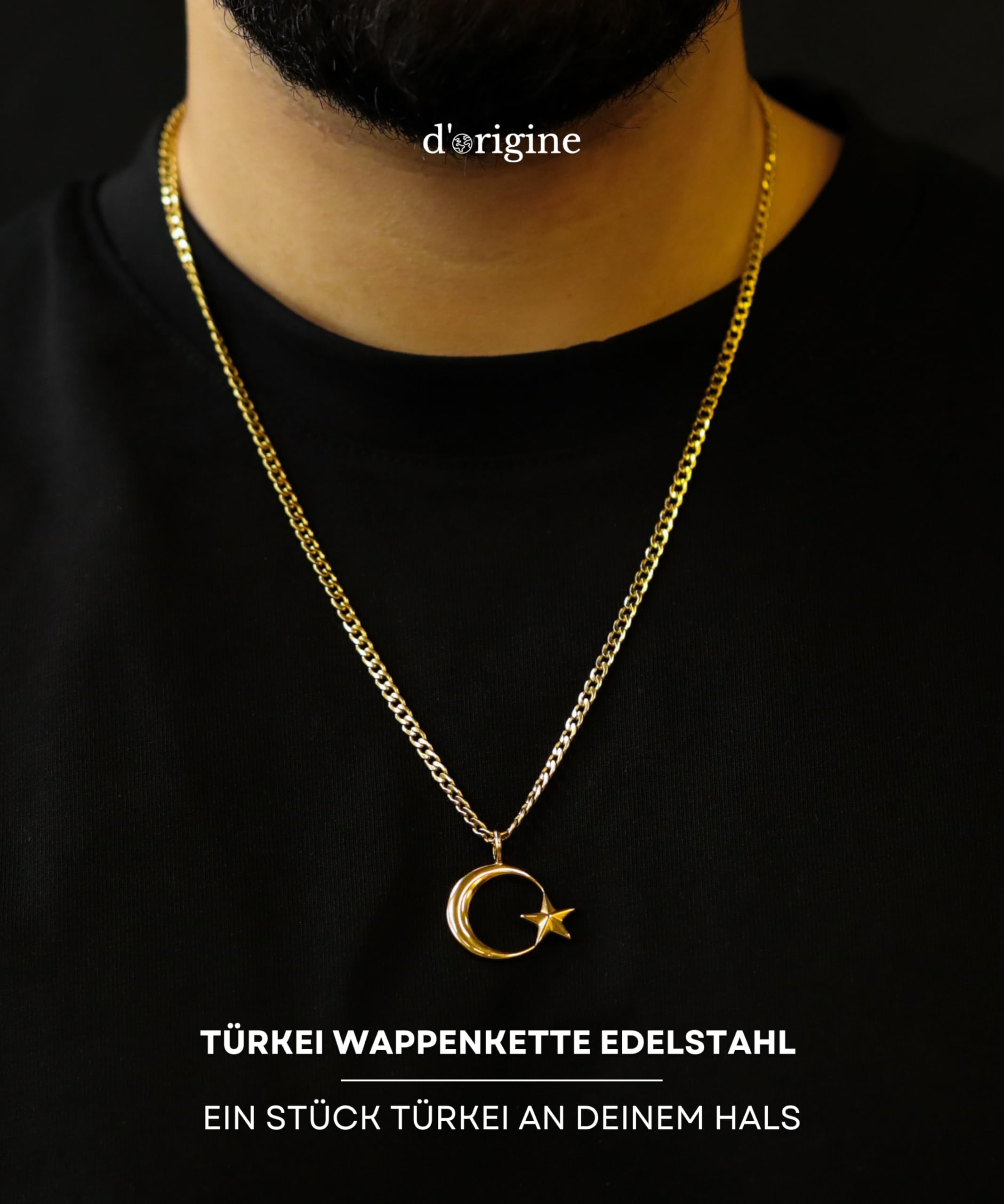 Türkei Kette Herren – Ay Yıldız Anhänger Halskette Edelstahl Schmuck