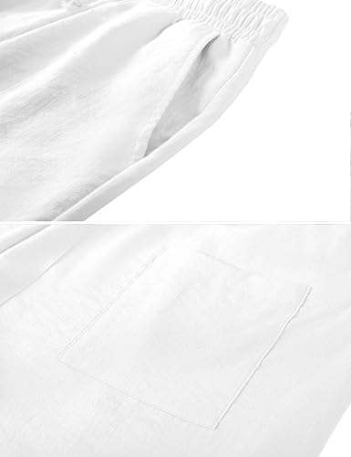 Miniatura 6 de LecGee Conjunto de ropa de lino para hombre con botones y pantalones cortos de guayabera cubana, conjunto de 2 piezas