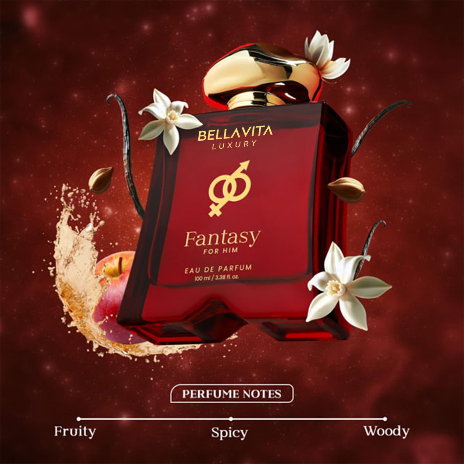 BELLAVITA Luxury Mood Collection FANTASY Perfume for Men 100ml | Pheromone Inspired Technology Long Lasting Fragrance | Notes of Orange, Vetiver and Saffron | Floral, Spicy Premium Fragrance - Image 2