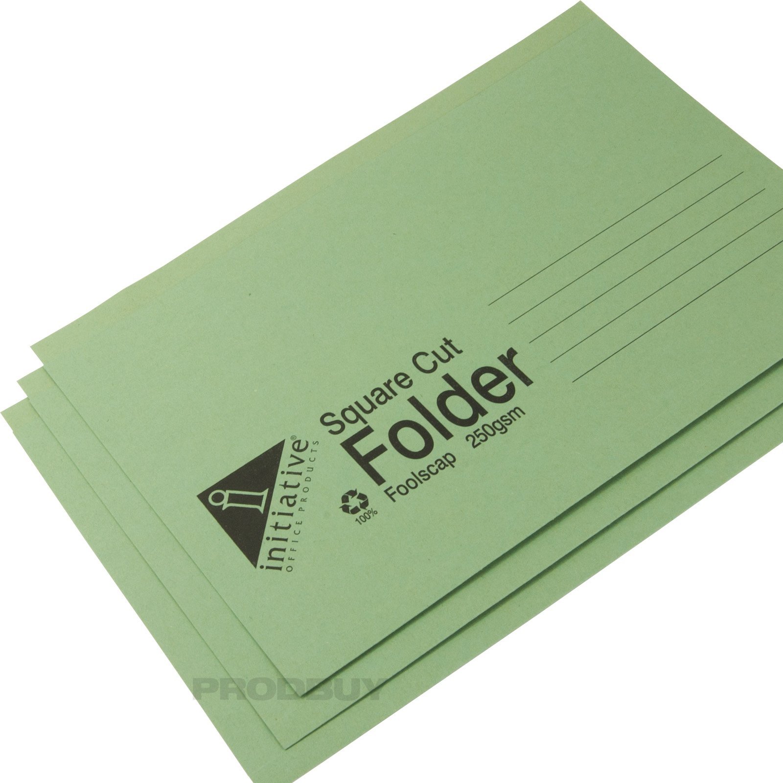 [100 Pack] Foolscap 250gsm Square Cut Folders (Green)