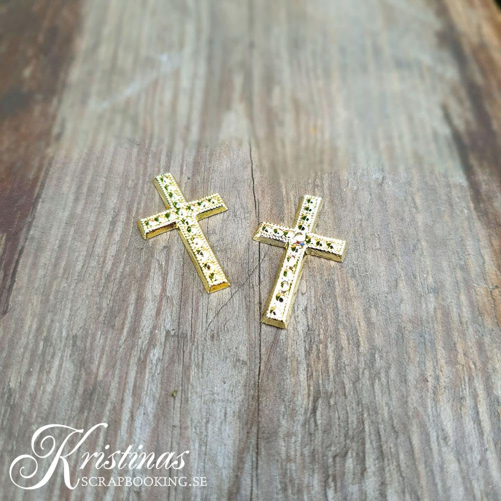 Hobbyfun Kreuz-Wandbilder – 6 Stück, Gold, Je 3 Cm, Für Wohnzimmer & Schlafzimmer