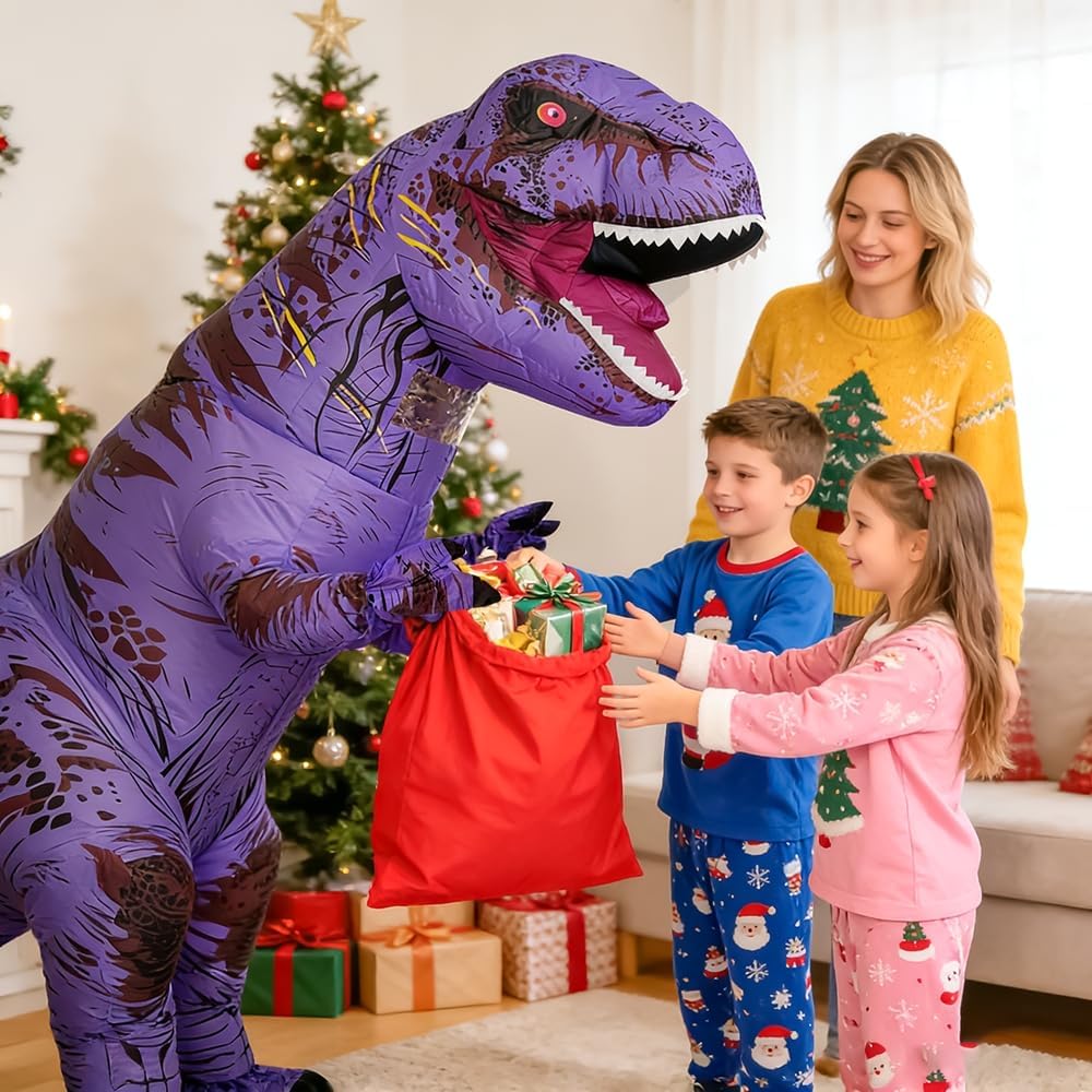 Inflatable Dinosaur Costume for Adults Blow up T-rex Costume Funny Party Dino Costume Fancy Halloween Costume Suit - Image 2