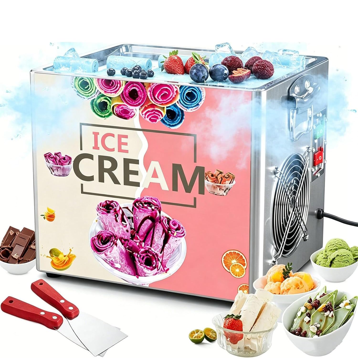 LSHFYV Fried Yogurt Cream Machine Instant Rapid Cooling Tabletop Freezer