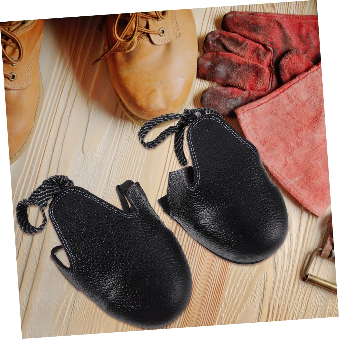 2 Pairs Safety Overshoes Non Slip Reusable Shoe Covers for Construction Factory Work Foot Protection Against Impact Hazards