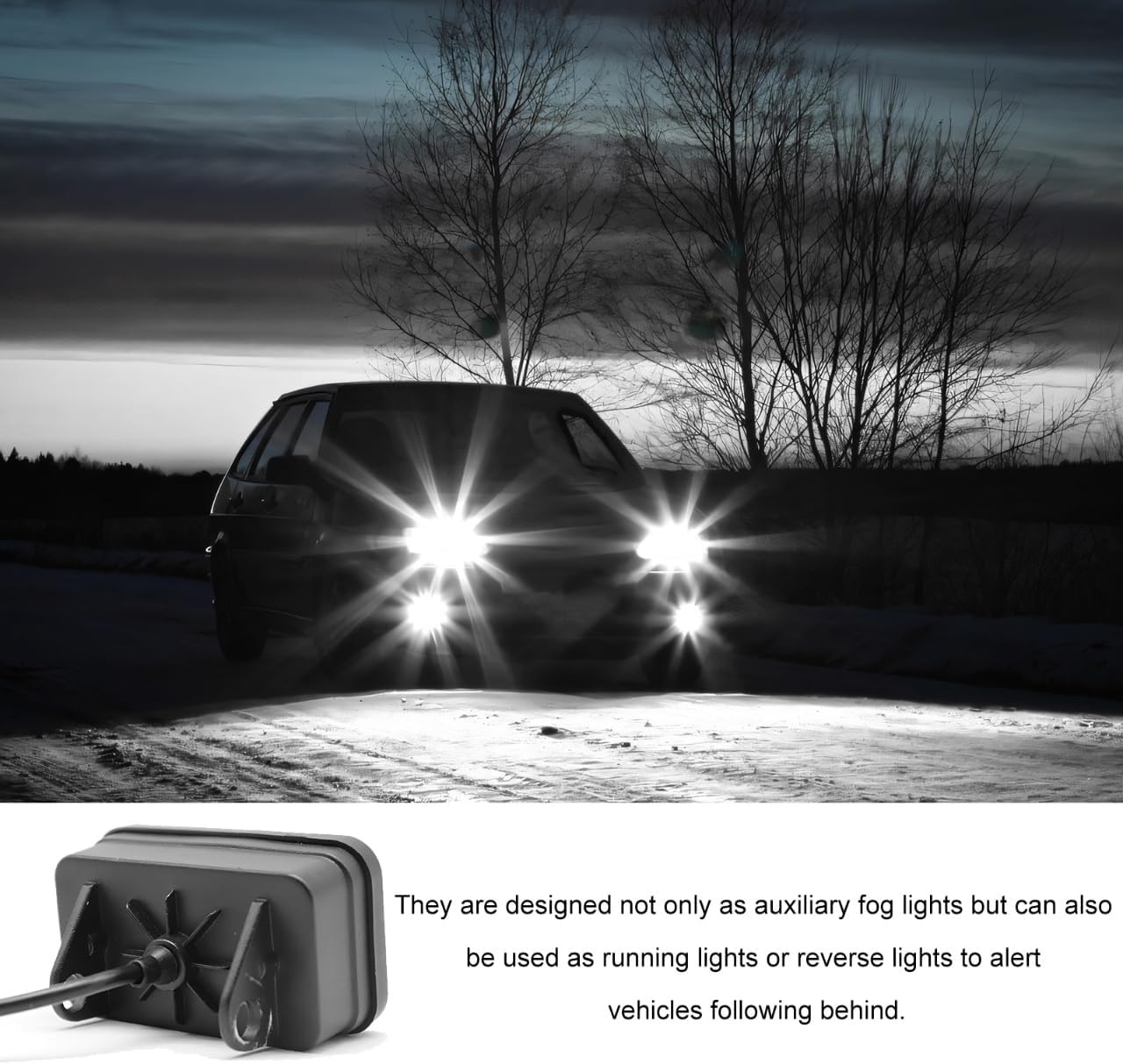 2 PCS LED Pods Lights, 3 Inch Super Bright Small Lamp Vehicle Reverse Fog Light with Mounting Hardware, Waterproof Ditch Lamp for Truck Motorcycle UTV ATV Tractor Pickup (White) image 4