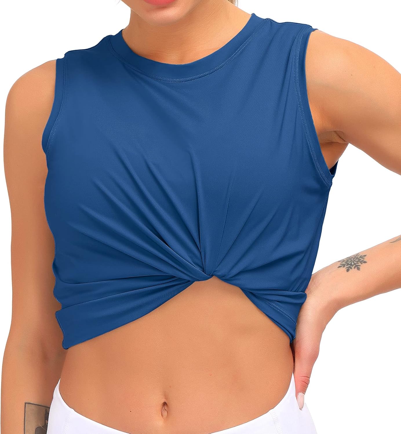 Dragon Fit Womens Ice Silk Workout Tank Tops Sleeveless Cropped Yoga Shirt for Running Gym Summer - Image 5