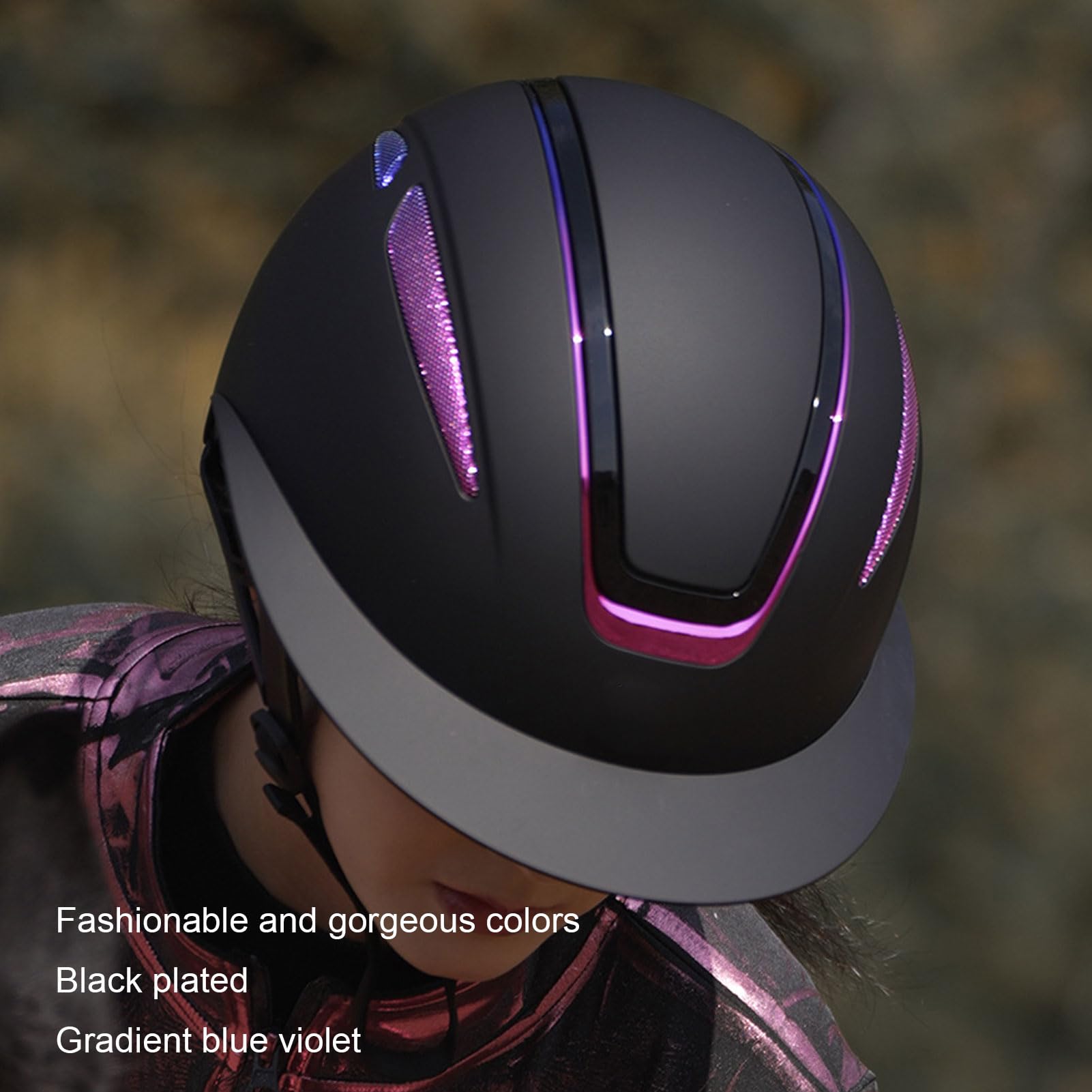VGEBY Casco para Montar a Caballo, Equipo de Seguridad Ajustable para Montar a Caballo con Forro de Repuesto para Entrenamiento a Caballo (L)
