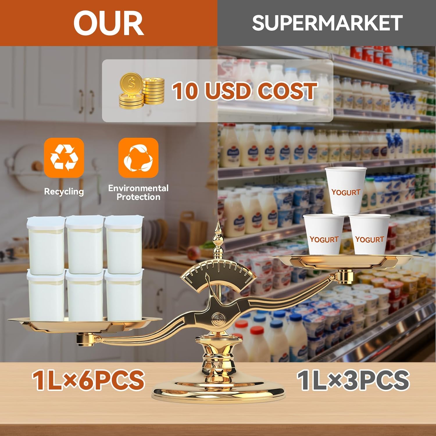 Yogurt Maker Machine -Probiotic Yogurt Makers 36 Hour L Reuteri with Temperature Control & Adjustable Time,Curd Yoghurt Maker + 6 Cups with High Temperature Resistance and Easy Cleaning