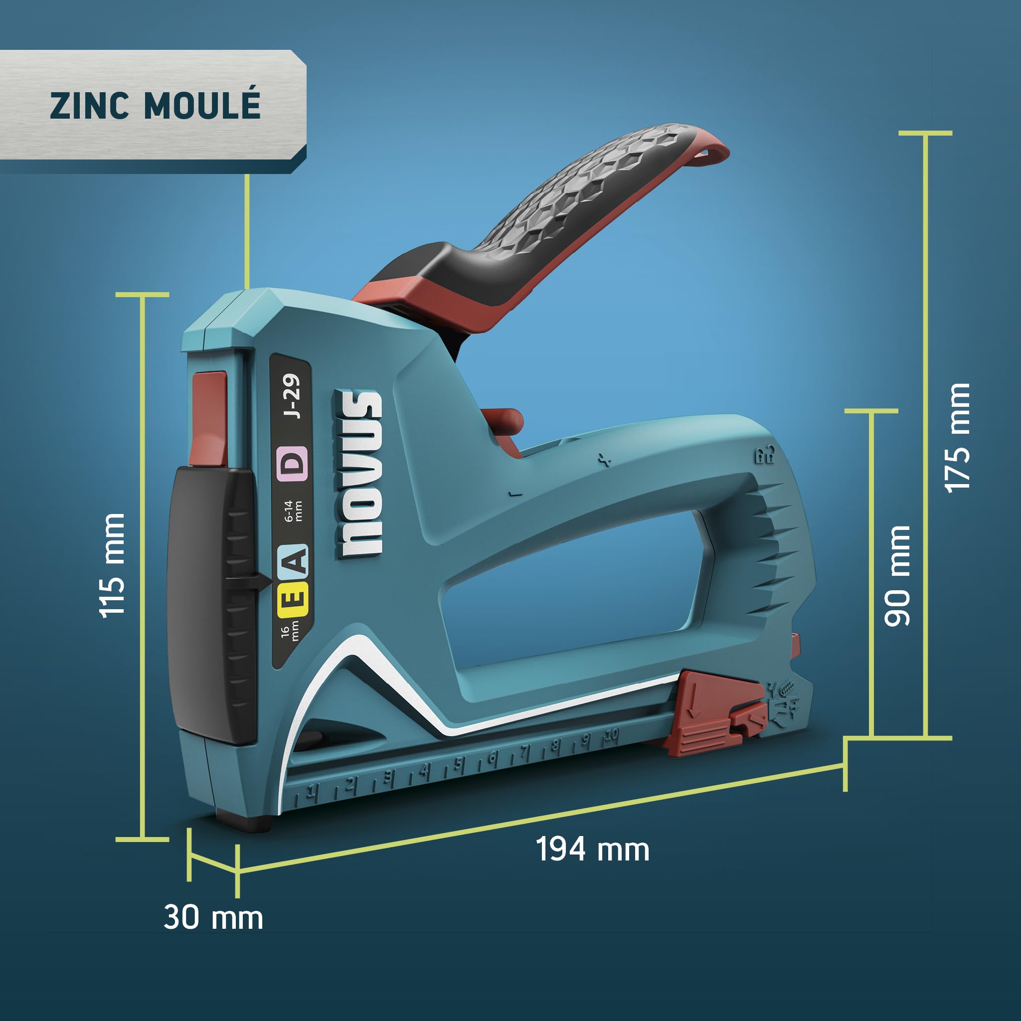 Image secondaire de Agrafeuse manuelle Novus Tools J-29 avec 1800 agrafes - 3-en-1 polyvalente