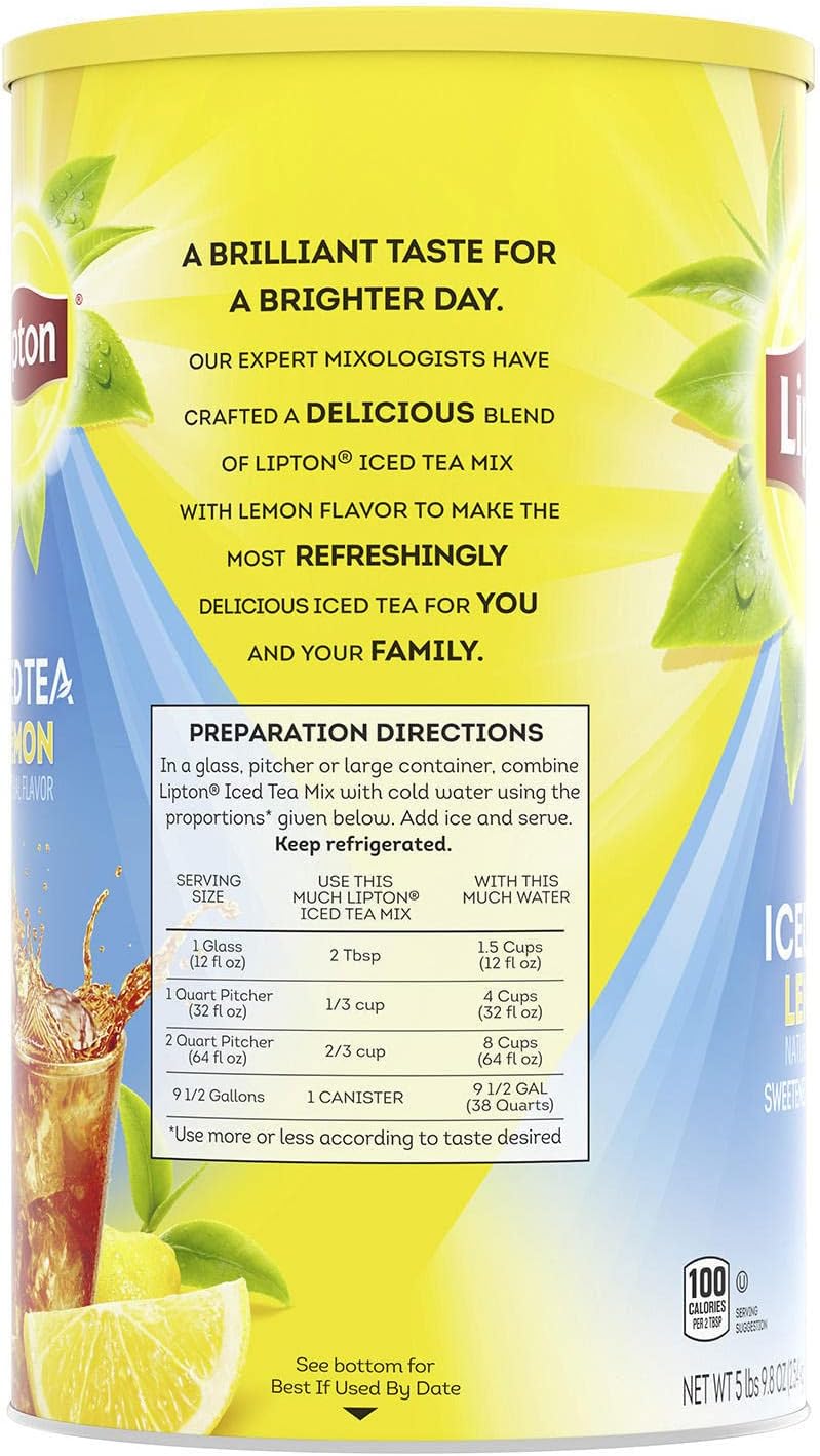 Lipton смесь для приготовления холодного чая с добавлением сахара лимонный вкус 2 71 кг