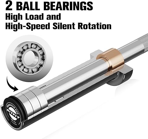 Miniatura 8 de RitFit Juego de pesas de barra  Barra olímpica de 46 pies con discos de peso (55-275 libras en total)  Equipo de levantamiento de pesas para