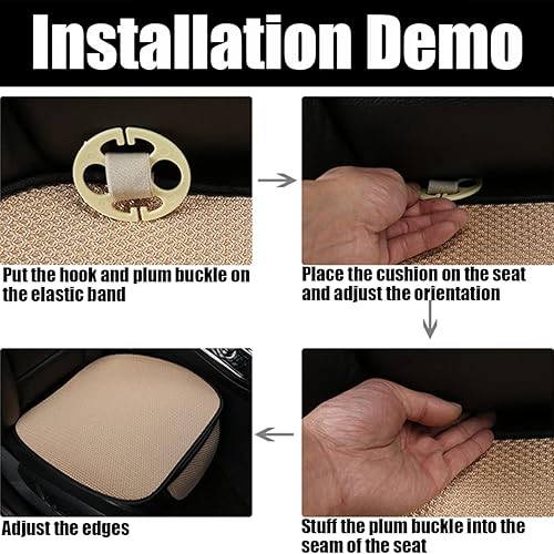 Miniatura 5 de AICEL Cojín para asiento de automóvil, paquete de 2 fundas transpirables y cómodas para asiento del conductor con bolsa de almacenamiento,