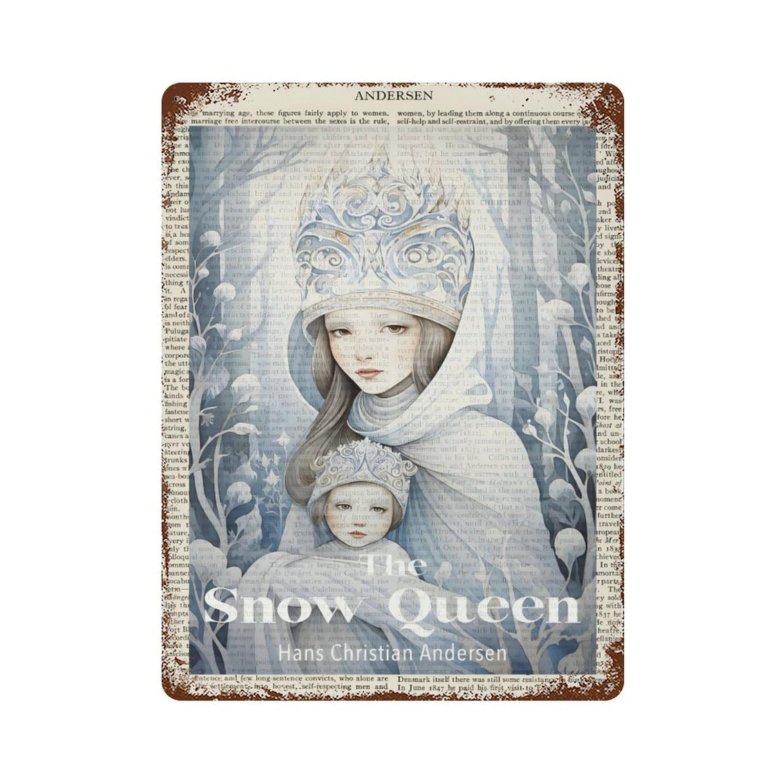xiaoxiaoshen Hans Christian Andersen The Snow Queen Wall Decor Art Metal Tin Poster Modern Home Decor Art Home Bar Shop Decorations Vintage Sign 40x30cm