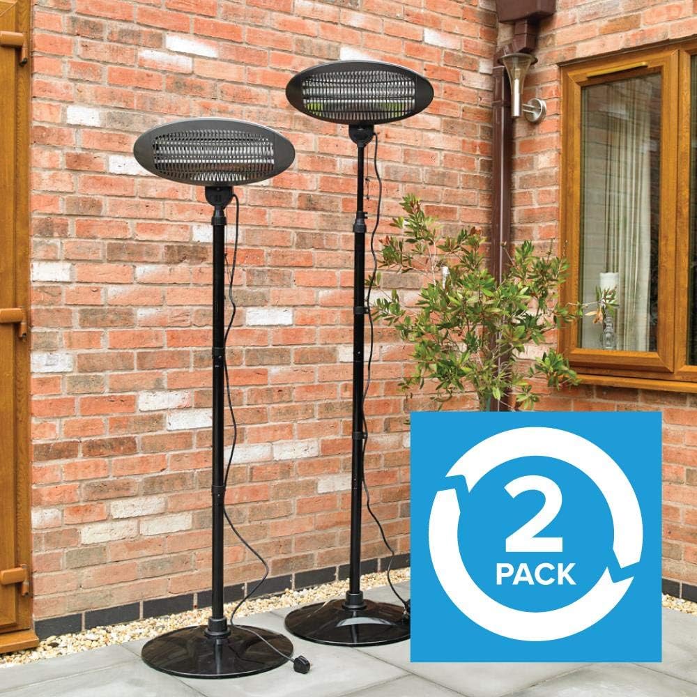 Wido 2 X Electric Frees Freestanding Quartz Heater Garden Patio Heating